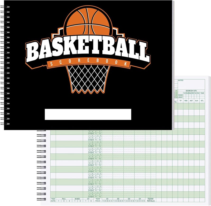 suituts Basketball Scorebook 40 Games Score Book Side by Side Basketball Stat Tracking Book for High School, Middle School or League Use - Image 1